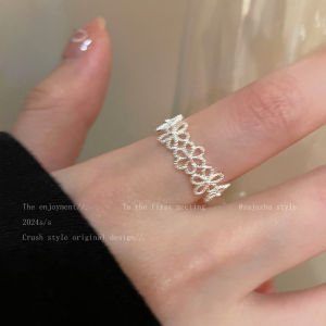 Elegant Hollow out Flower Adjustable Open Ring Simple Band Fashionable Index Finger Ring Versatile Quality Fashion Jewelry