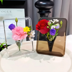 Picture Frame Unique Flower Vase Clear Acrylic Flower Vase for Centerpieces. Minimalist Home Decor Vases