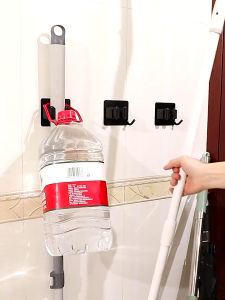 ICHINOVA Mop Hook Rack Mop Holder Clip Stainless Steel Kitchen Bathroom Mop Clip Non-marking