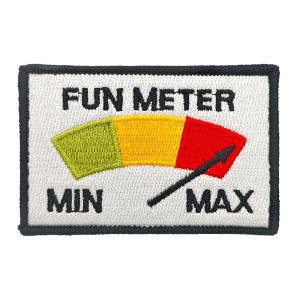 Fun Meter Max Embroidered Patch Hook & Loop Funny Tactical Morale Badge DIY For Backpack Cap Jacket Vest Hat Clothing Applique