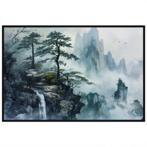 Tranh treo tường tranh dán tường Canvas phong cảnh thủy mặc núi non hùng vĩ sơn thủy hữu tình . CGI-323