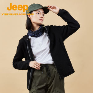 จี๊ป | แจ็คเก็ตสั้นทรงหลวมสไตล์ใหม่ฤดูใบไม้ร่วงสำหรับผู้หญิง เสื้อคลุมคาร์ดิแกนถักมีฮู้ดลายตัวอักษรระบายอากาศได้ดี เสื้อผ้าทำงานสไตล์ลำลอง