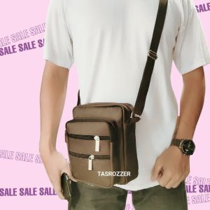 Tas hp selempang kulit polos tanpa merk model banyak saku