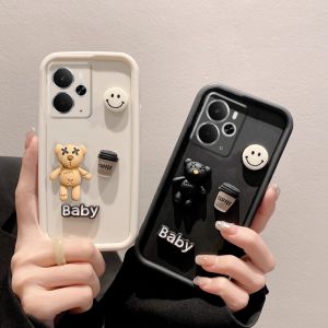 เคสโทรศัพท์ Realme 14T 5G แฟชั่น3D ลายการ์ตูนหมียิ้ม14ตัน5ก. ฝาครอบซิลิโคนนิ่มปกป้องเลนส์ Realme14T