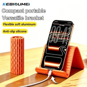 Kebidumei | KEBIDUMEI Portable Foldable Phone Holder Multi-Angle Adjustable Stand for Mobile Phone Bendable Freely Into Any Shape