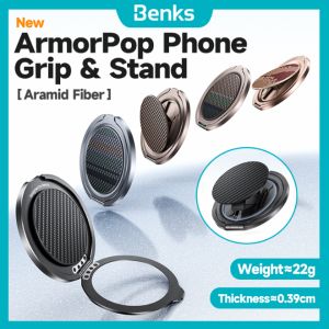 Benks dạng nhẫn từ tính chủ cho Iphone 0.39mm siêu mỏng Giá Kim Loại 360 ° xoay chuông điện thoại chủ sợi aramid mới