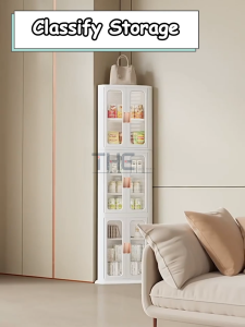 THE L47/49cm (1-3 Layers) Triangle Corner Cabinet Bedroom Bathroom Kitchen Corner Storage Rack