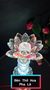 Đèn Bàn Thờ Hoa Sen Pha Lê Cao Cấp Có Led 7 Màu Trang Trí Bàn Thờ Gia Tiên Bàn Thờ Phật CHSPL-01