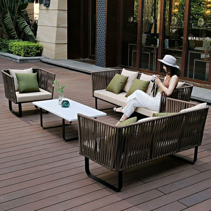 Outdoor Sofa Combination Outdoor Square Community Leisure Rattan Sofa