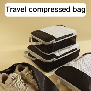 Set of 6 Compression Packing Cubes Expandable Travel Luggage Organizer Suitcase Storage Bags