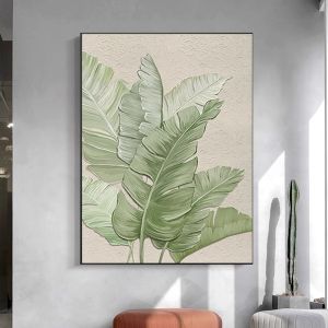 Scandinavian Style Fresh Plant Restaurant Decoration Painting Dining Room Green Plant Hanging Painting Living Room Leaf Mural