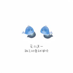 New Arrival Transparent Dancing Whale Stud Earrings Female Sterling Silver Needle Ear Clip without Pierced Small Cute
