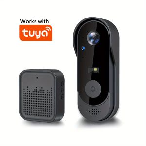Tuya WiFi Home Smart Video Doorbell Outdoor Bidirectional HD Door Eye Camera 1080P Support SD Card Cloud Storage Waterproof