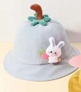 T.I - Topi Anak Perempuan Bunny Strawberry Bucket Hat Import