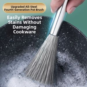 Scotch-Brite | Kitchen Steel Cleaning Brush Stainless Non-scratch Long Handle Hangable