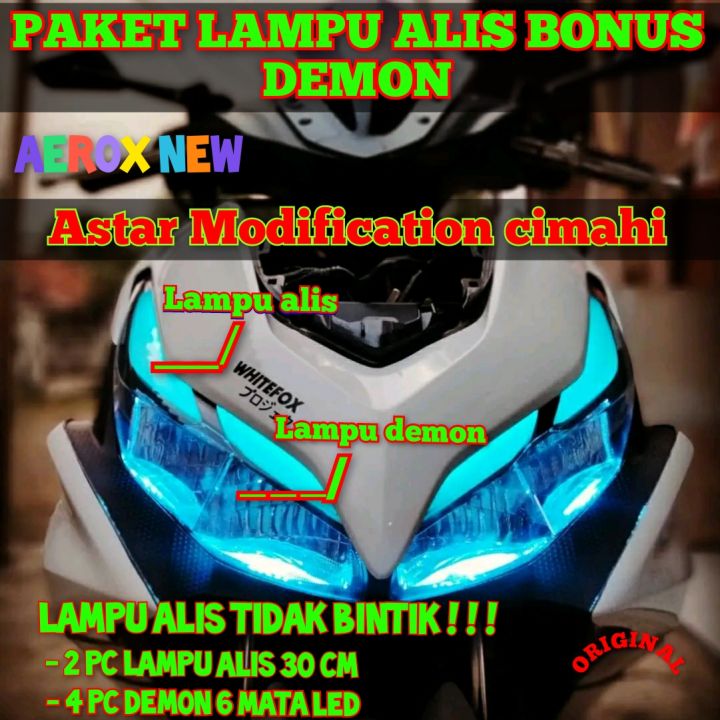 Paket Lampu Alis Motor Aerox Conexted Aerox New Bonus Demon Pc Lampu