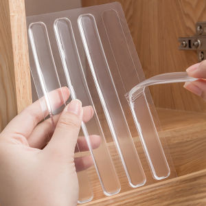 สติกเกอร์กันกระแทกแผ่นซิลิโคนมือจับประตูใช้ในบ้านสติกเกอร์ติดผนังกันกระแทกติดผนังประตูหลังประตูตู้ประตูตู้เย็นแถบเสียงเงียบแบบใส