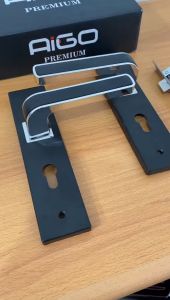 KUNCI PINTU RUMAH SET / HANDLE PINTU TANGGUNG 20CM HITAM DOFF MINIMALIS