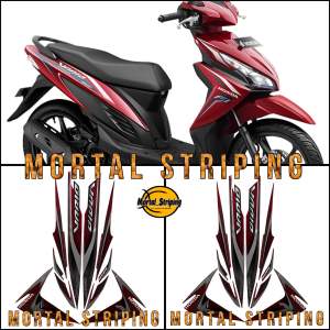 STIKER STRIPING LIS LES BODY HONDA VARIO 110 FI 2014 MERAH