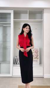 Chân váy suông HeraDG thiết kế cạp bấu ly mở khoá trước cài cúc vân gỗ chất liệu Tuytsi cao cấp SJPBF1004
