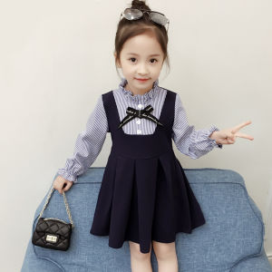 Đầm Dây Túi Xéo Dài Tay Cao Cổ Cho Bé Gái