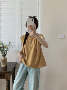 XinmonLee Summer 2024 Sleeveless Hoodie Korean Style Vest Shirt Flying Sleeve Design Fashionable Sun Protection Womens Wear