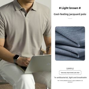PERDONTOO | Antibacterial Cool Feel Polo Shirt Mens Short Sleeve High-End Turn-Down Collar