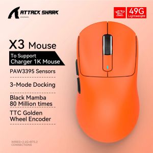 ATTACK SHARK | ATTACK SHARK X3 X3PRO Wireless Gaming Mouse PAW3395 26K DPI Tri-Mode Bluetooth Wired Lightweight RGB Office Gaming Mouse