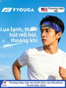 FYOUGA | Dải Đai Đầu Thấm Mồ Hôi Thoáng Khí Chống Trượt Co Dãn