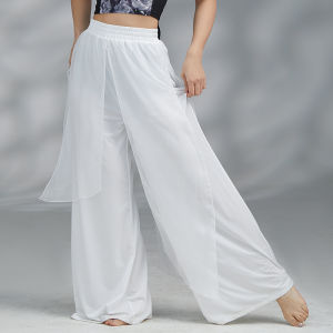 Elegant National Style Color Block Cheongsam Top Set Professional Jazz Classical Dance Practice Dancewear Slimming Vest