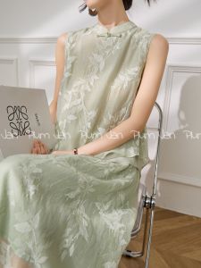 Bộ Đồ Giả Hai Mảnh Thêu Không Cổ Phong Cách Trung Quốc
