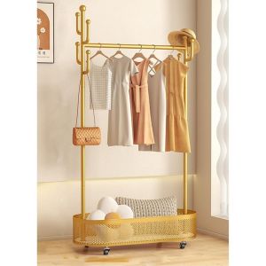 ราวตากผ้า พร้อมกระเป๋าตาข่าย แขวนผ้าได้เยอะ รับน้ำหนัก150กก. ป้องกันน้ำ โดยไม่เป็นสนิม  มีล้อ ตะกร้าเก็บของ