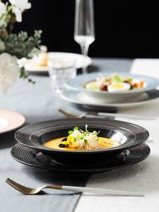 Nordic Ceramic Steak Plate European Style Dinnerware Pasta Plate Shallow Dish Western Dining Plate Popular Household Utensils