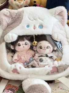 กระเป๋าเป้สะพายหลังผ้าขนสัตว์ลายแมวน่ารักสำหรับผู้หญิง ความจุขนาดใหญ่ กระเป๋าสะพายไหล่แบบลำลองสำหรับเด็กและนักเรียน กระเป๋าเป้สำหรับเดินทาง