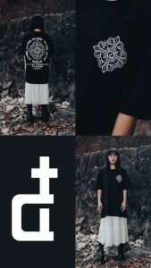 DGRAVE CREATIONS CELESTIAL CROSS BLACK T-SHIRT