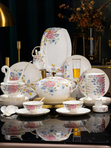JINGDITAOCI | Aesthetic Premium Bone China Tableware Set