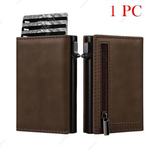 Rfid Men Wallet Credit Card Holder Money Bag Luxury Carbon Fiber Id Bank Cardholder Coin Purse Black Minimalist Wallet for Men