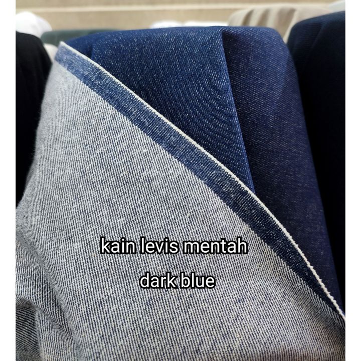 Kain levis jeans tebal mentah kaku Bahan levis mentah kaku (hrg mtr)  Lazada Indonesia