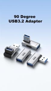 Hagibis USB 3.2 Adapter 90 Degree Right Angle USB A Male to Female Connector OTG Adapter Cable Extender for Laptops Charger PC