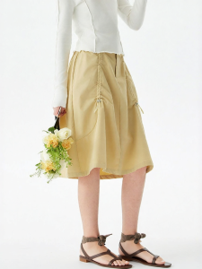 JOLLY BEAN | Embroidered Pleated Umbrella Skirt