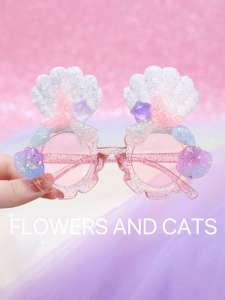 Princess Mermaid Sunglasses Childrens Party Performance Sunscreen Glasses Cute Cartoon Little Mermaid Girls Fashion Accessory