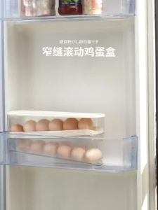 2 Tier Auto Rolling Egg Storage Box Fridge Egg Dispenser Dustproof PET Egg Holder