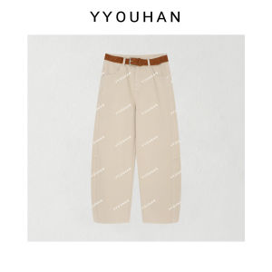 Color Block Straight Flare Jeans Fall Vintage Thickened Slimming Drape Wide-leg Pants