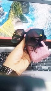 Kacamata Wanita Square Full Rim Anti Silau Warna Hitam Cokelat Trendi