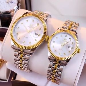 OLEVS 5526 Couple Waterproof Watch Gift Lover Ladies Watches Lady Wristwatch Lovely Elastic Band Watch