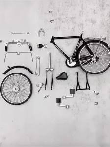 DUTRIEUX | DIY Mini Alloy Bicycle Model Retro Simulation Metal Bike Assembling Educational Collection Toys for Children Gifts Decoration
