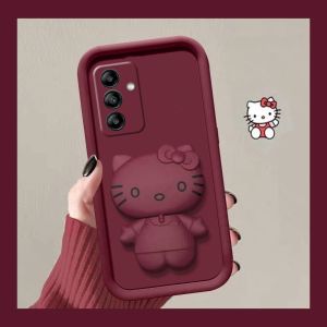 Vỏ điện thoại Samsung Galaxy S25+ A16 A26 A36 A56 S25 Ultra + Plus 5G 4G HelloKitty gương hoạt hình đứng Ốp điện thoại mềm Ống kính bảo vệ vỏ lưng chống sốc 2025