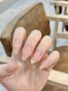 Handmade Cat Eye Nail Stickers White Enhancing Medium Long Almond Shaped Wearable Nails New Year Collection Rabbit Plant