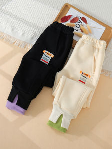 Thickened Casual Sweatpants for Girls Autumn Winter Thin Fleece Outerwear Long Pants Stylish Micro-Thick Medium to Big Kids