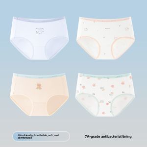 miiow | Antibacterial Pure Cotton Triangle Panties For Girls Puberty Development Middle School Students Breathable Moisture Wicking Shorts